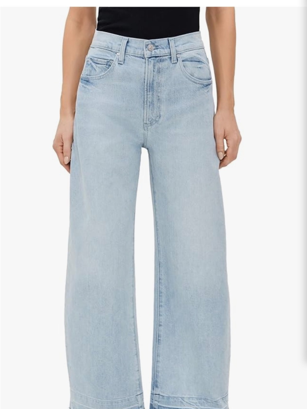PAIGE Arellia ankle Light Wash Relaxed Straight Jeans